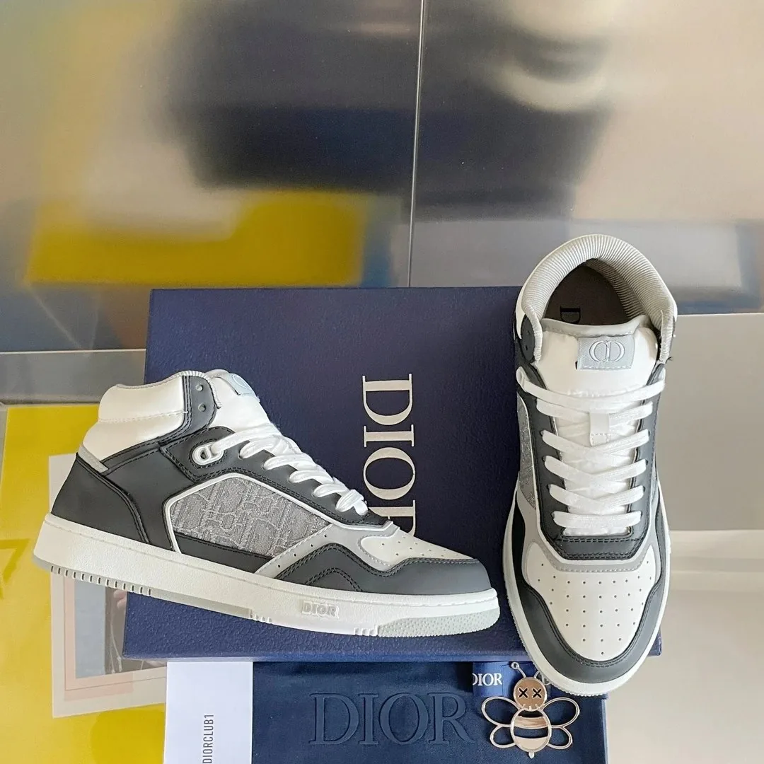 Dior B27 Grey White Mid-High Sneakers — photo 7