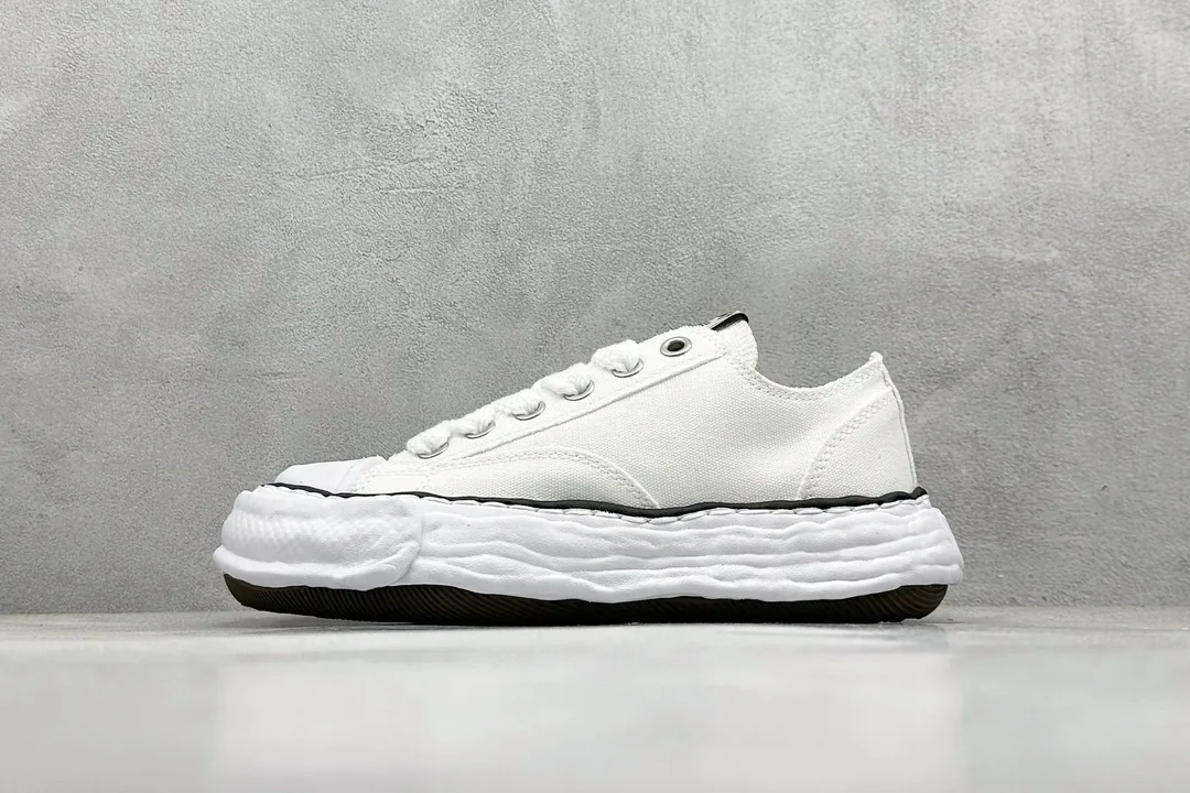 Maison Mihara Yasuhiro White Black Melting-Sole Sneakers