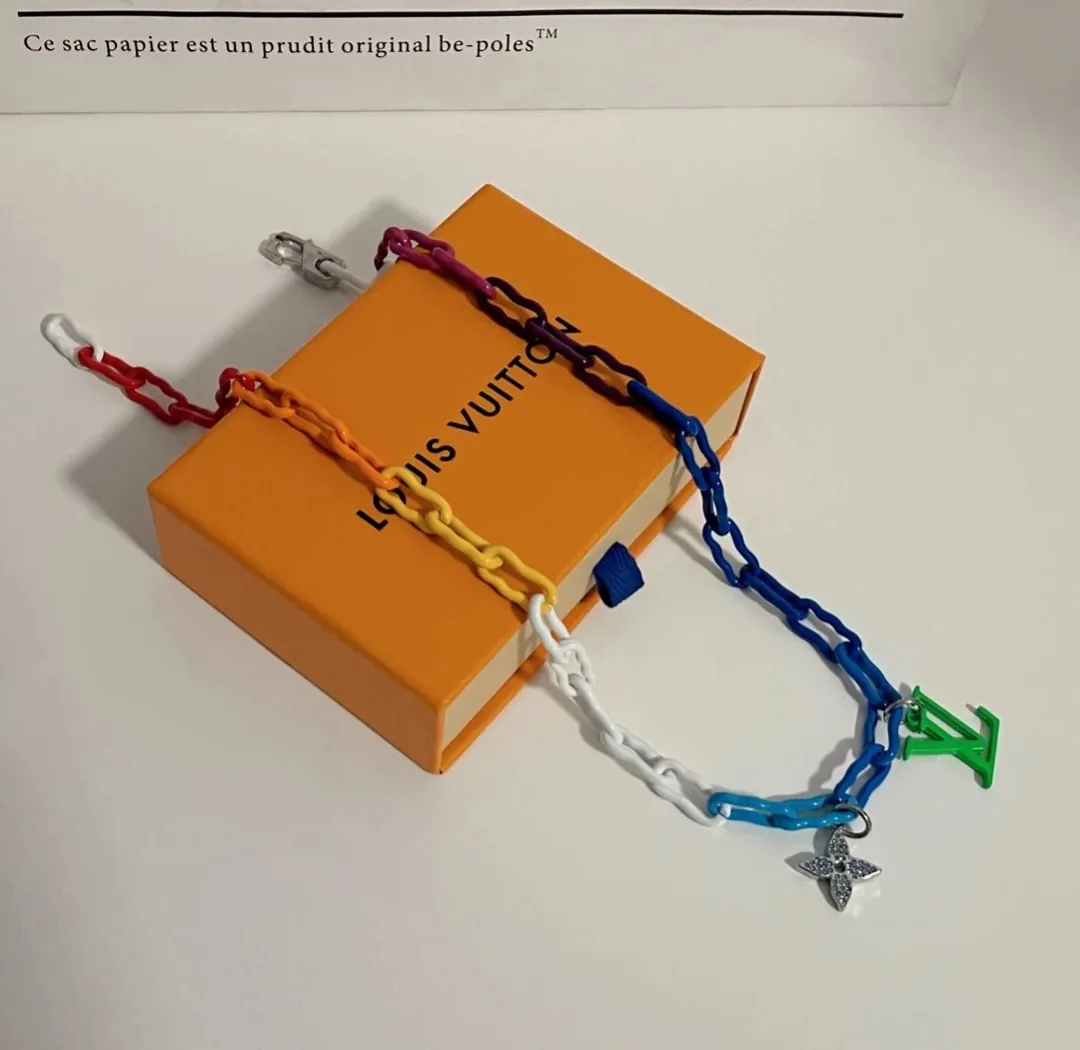 Rainbow Bamboo Link Necklace And Bracelet — photo 9