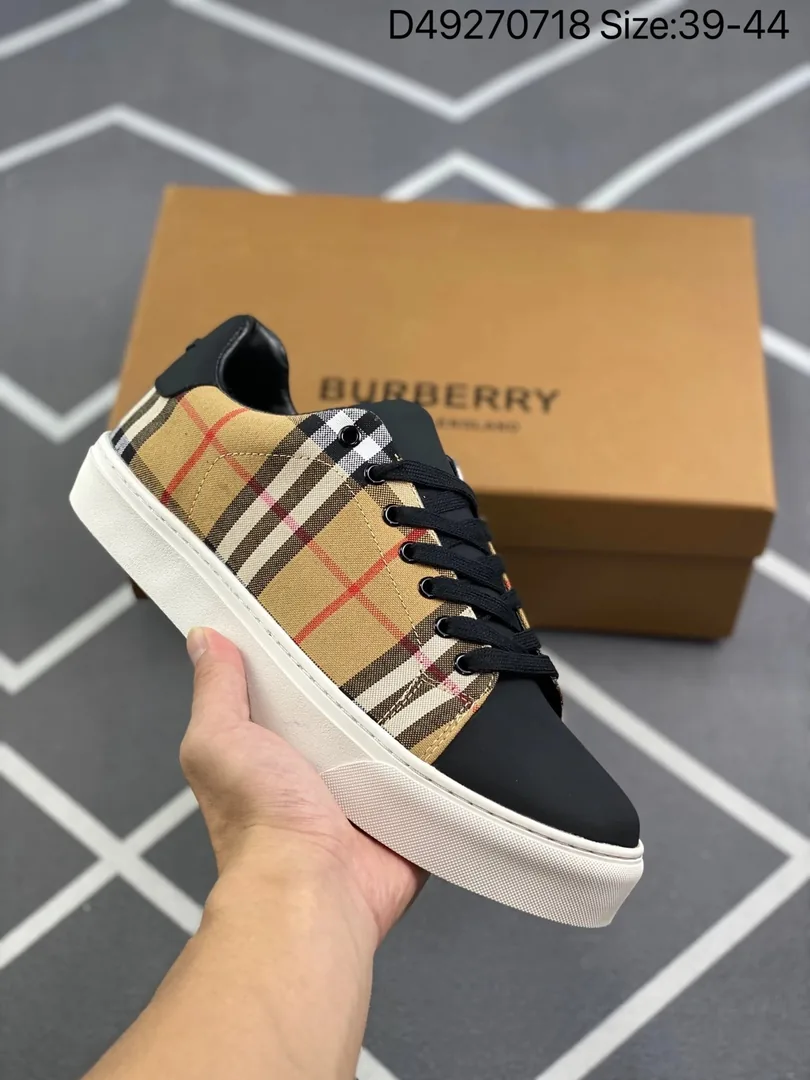 Burberry Vintage Check Sneaker White Black Rainbow Plaid Sneakers