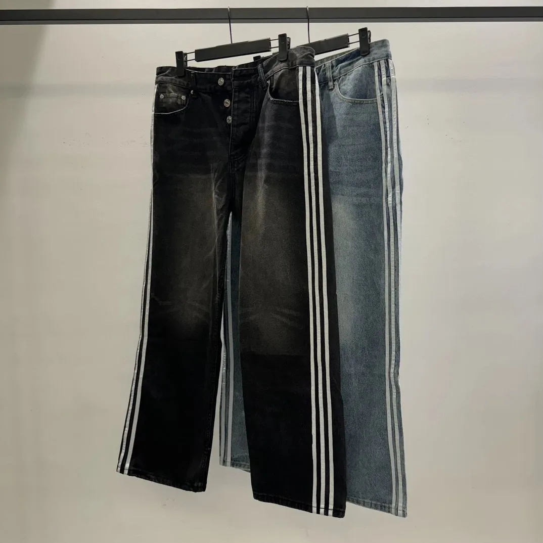 Washed Heavyweight Striped Jeans — photo 10