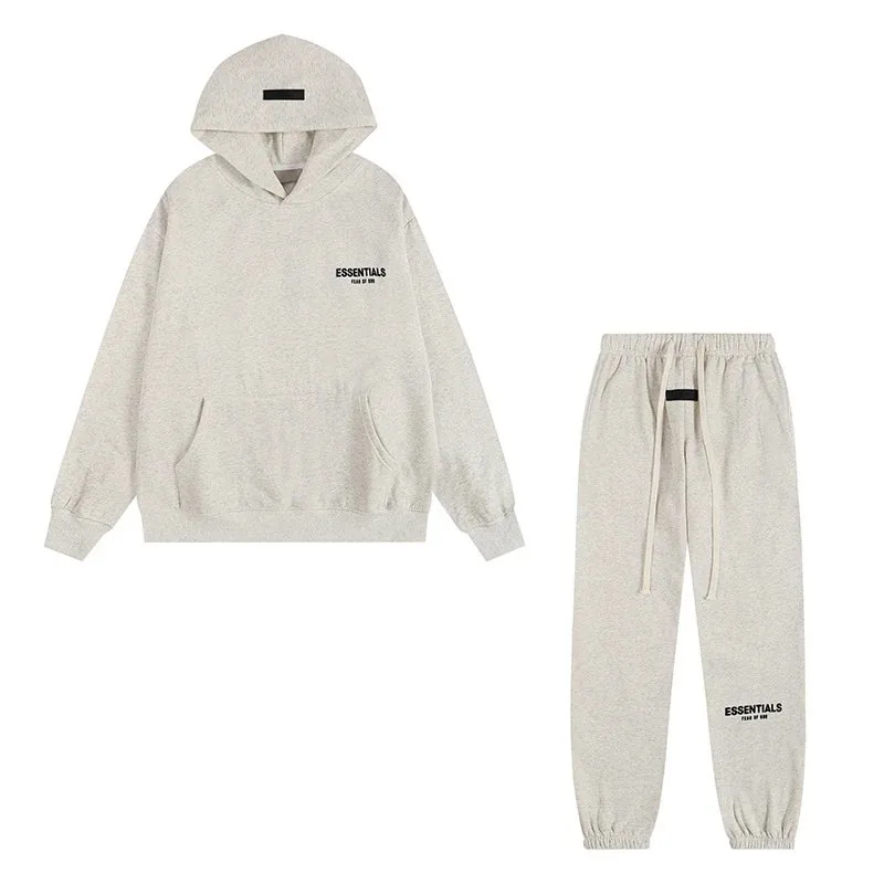 Essentials Flocked Letter Fleece Hoodie Set — Photo 4