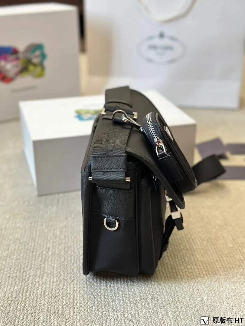 Prada Triangle Logo Hobo Messenger Bag — photo 6