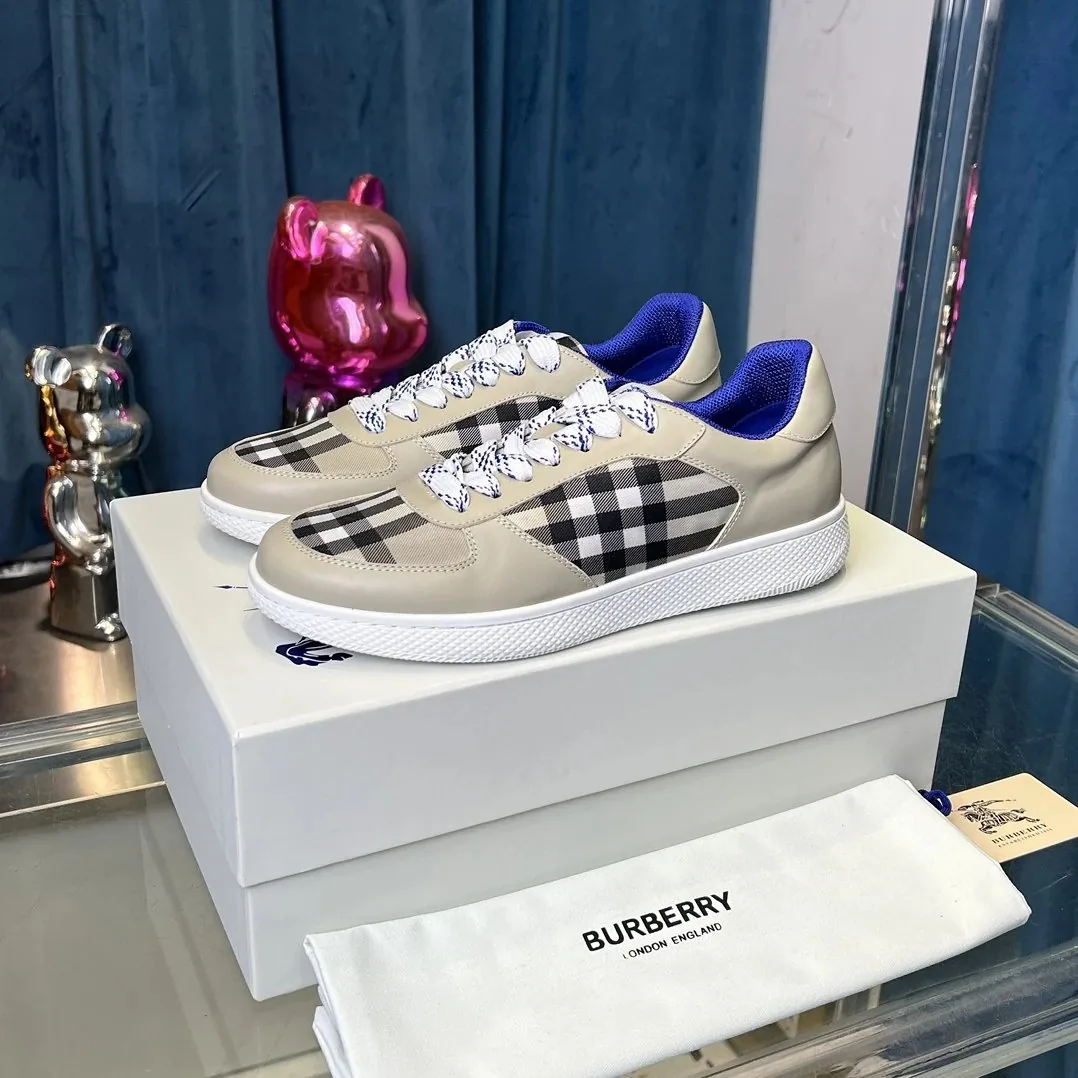 Burberry Vintage Check Sneaker White Leather Sneakers — QC