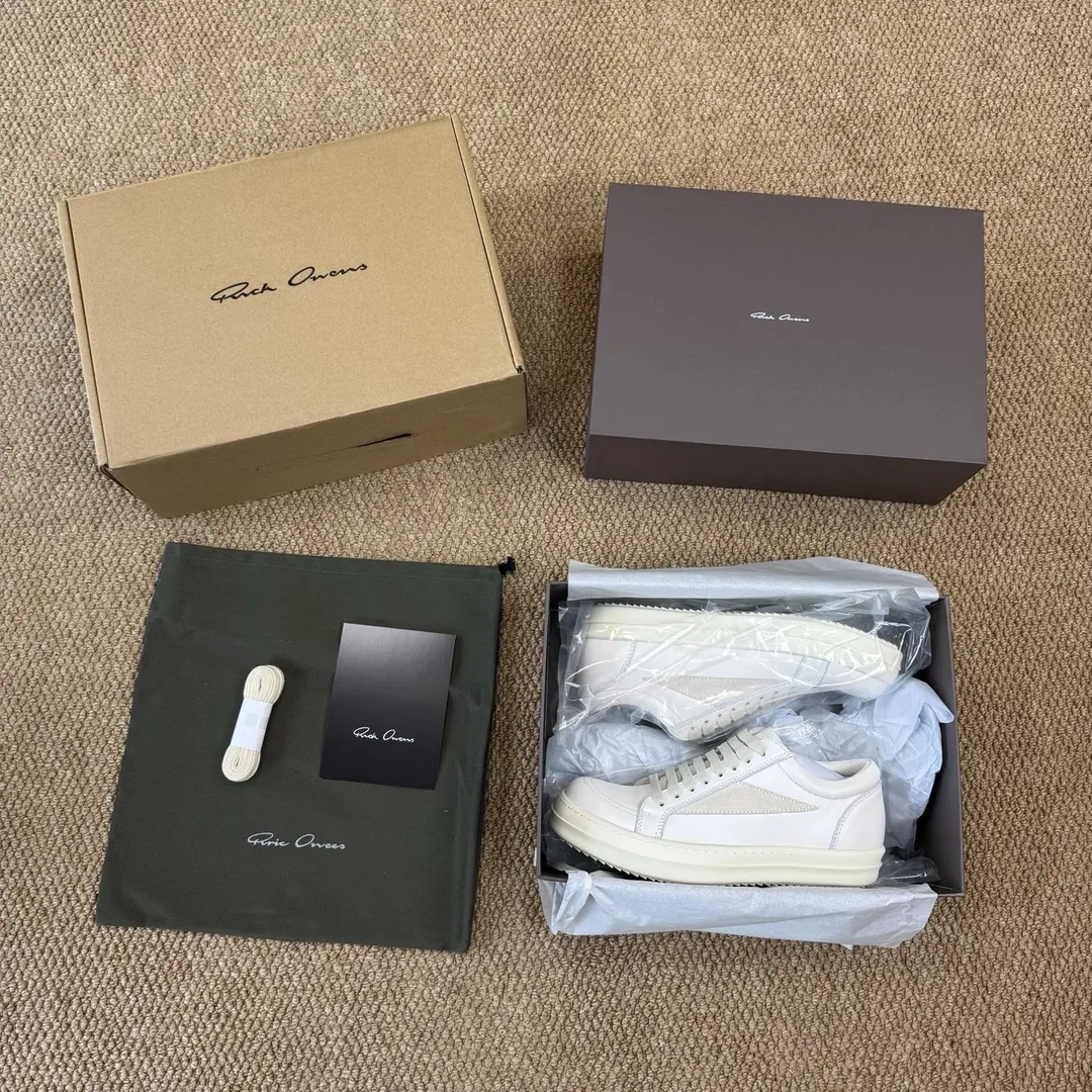 Rick Owens DRKSHDW Low White Sneakers — Photo 7