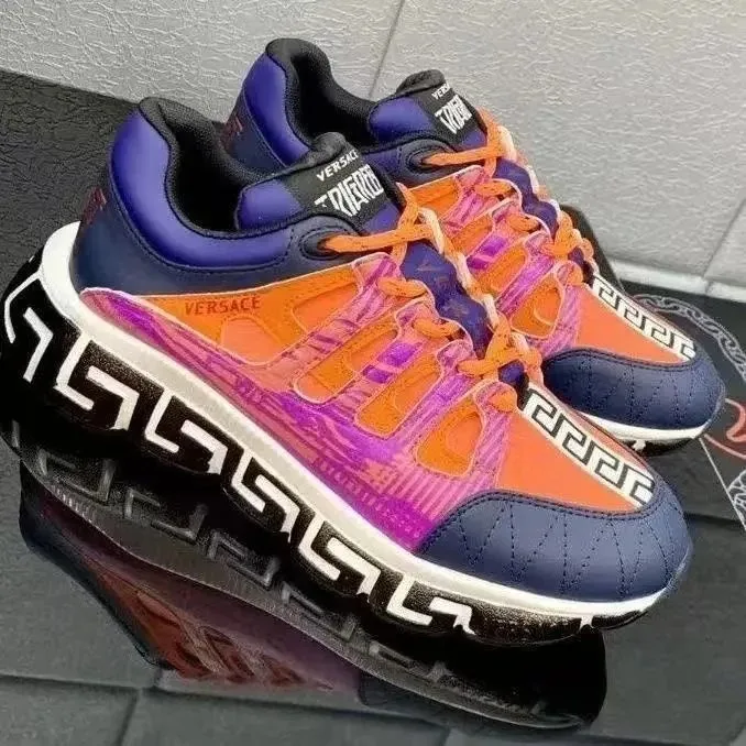 Versace Chain Reaction Navy Low-Top Sneakers — photo 4