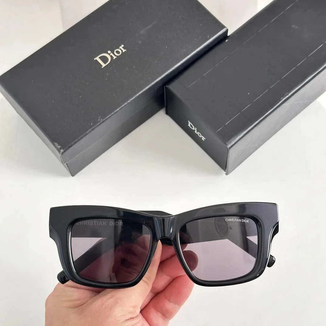 Dior Logo Square Sunglasses Black — QC