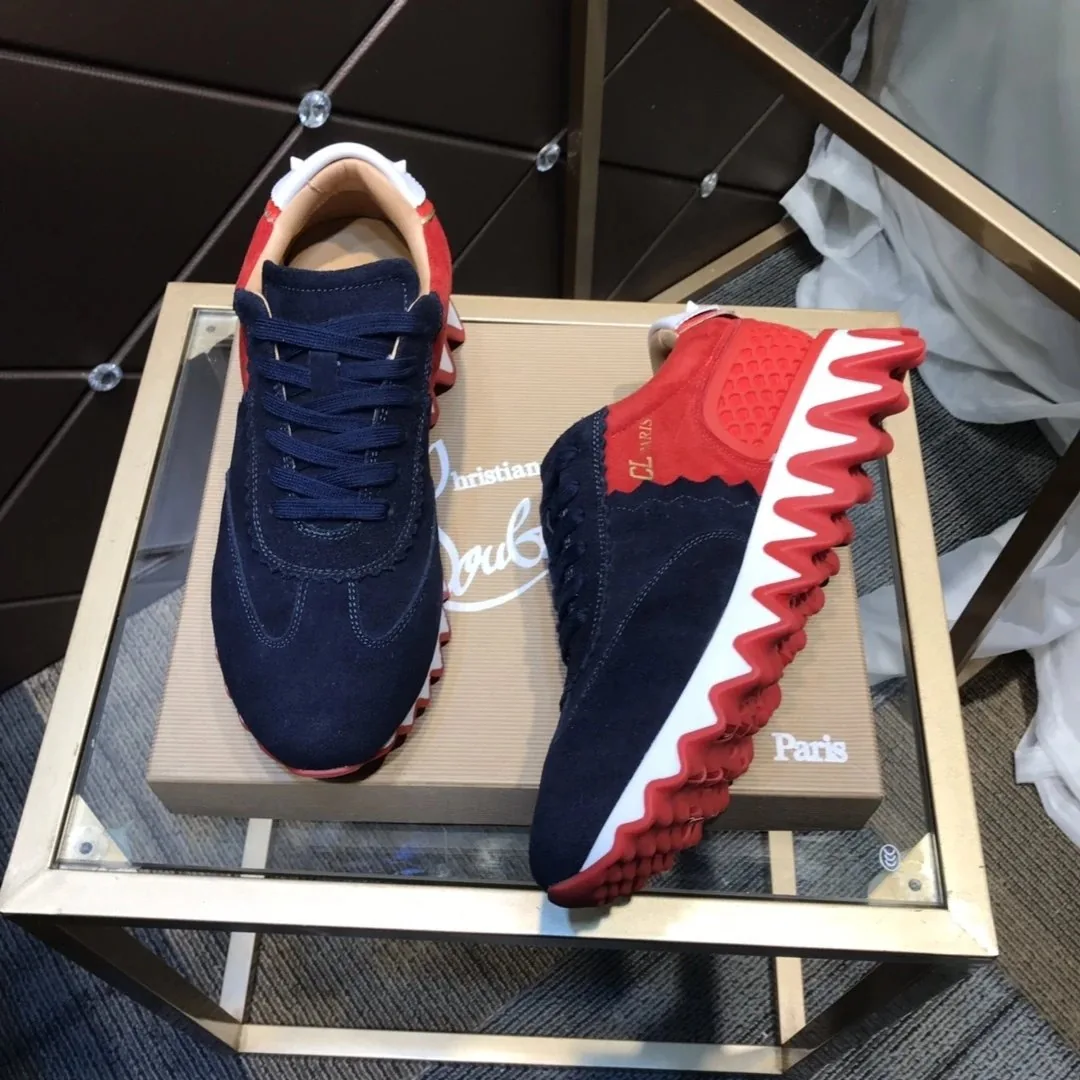 Christian Louboutin Red White Red-Sole Sneakers