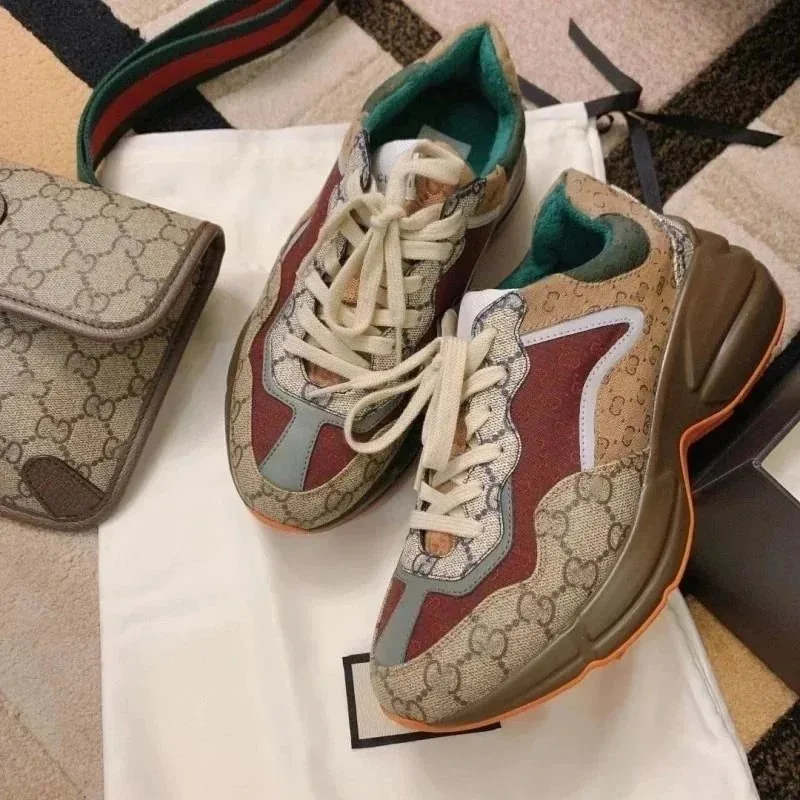 Gucci Run Beige Platform Dad Shoes — Photo 12