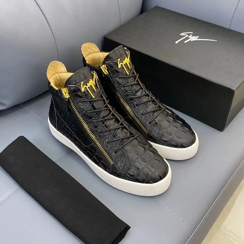 Giuseppe Zanotti Kriss High-Top Cream Sneakers — Photo 5