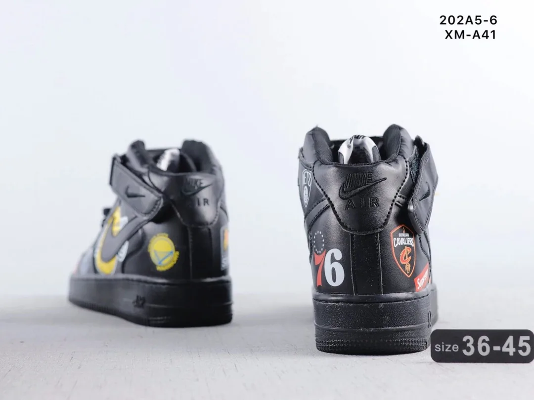 Nike Air Force 1 Mid White Navy Supreme Sneakers — QC