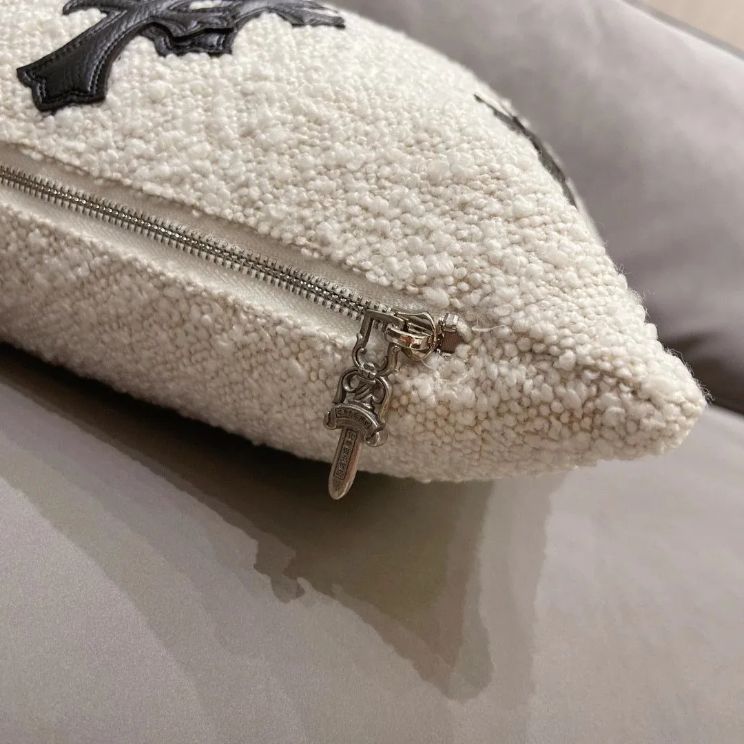 Shearling Cross Embroidered Cushion — QC