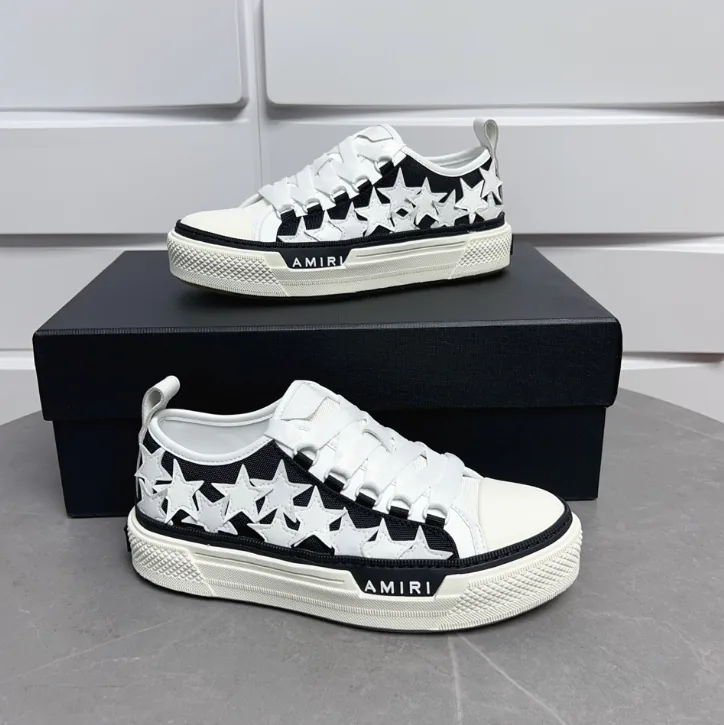 Amiri Stars Court Low White Beige Star Patch Sneakers — Photo 15