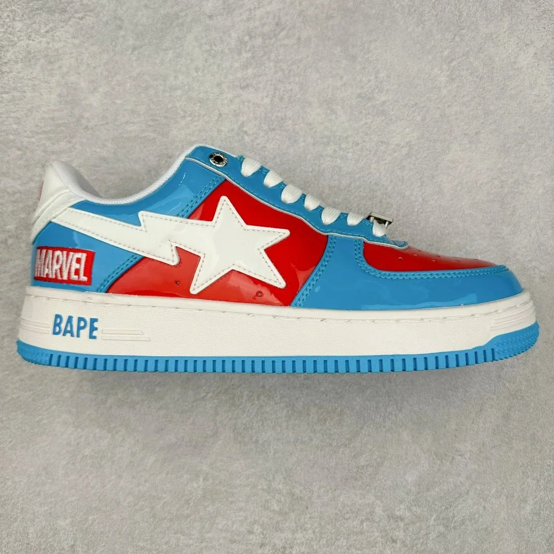 Bape Sta White Black Bapesta Low Sneakers — Photo 10