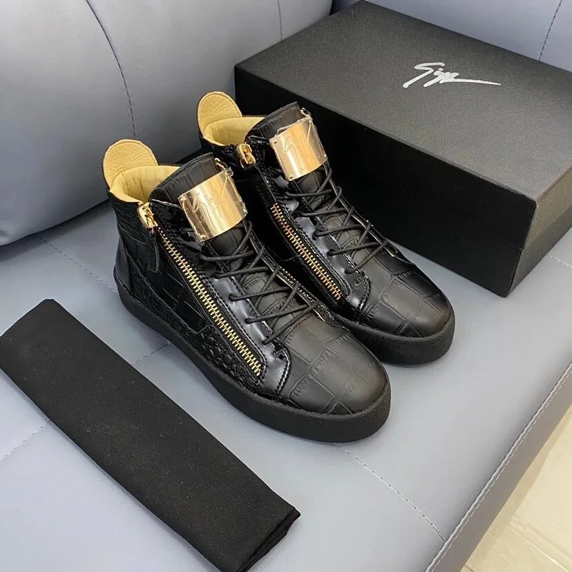 Giuseppe Zanotti Kriss High-Top Cream Sneakers — Photo 4