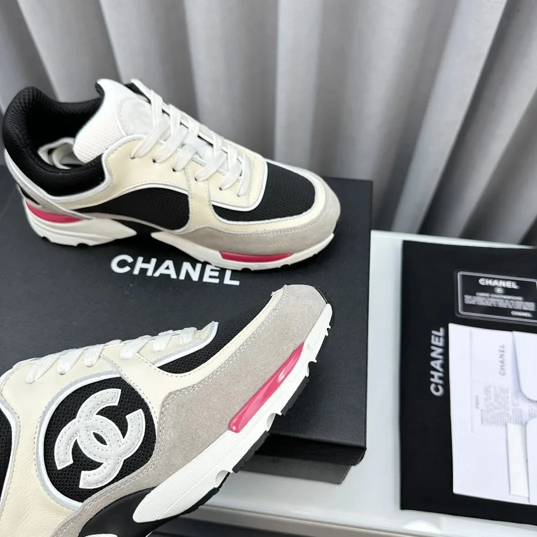 Chanel Navy Solid Low-Top Trainers — QC