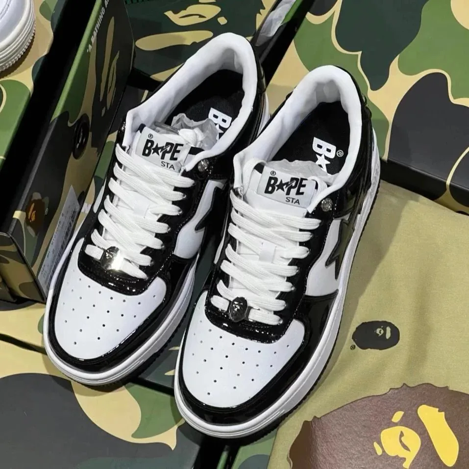 Bape Sta Ape Head Patent Low-Top Sneakers — photo 2