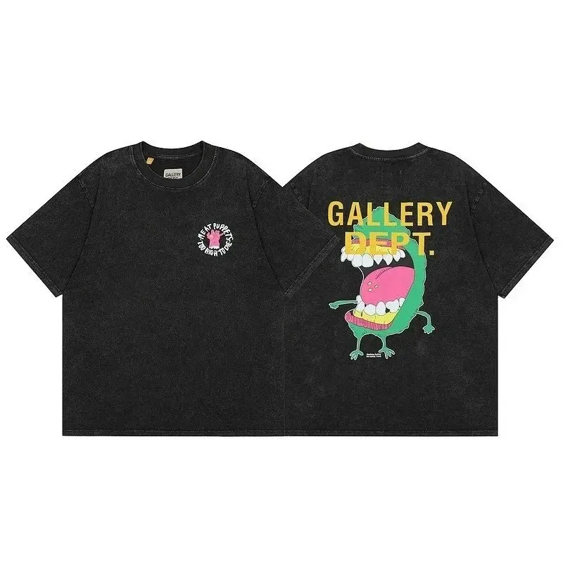 Washed Distressed Graffiti Cartoon T-Shirt — Photo 11