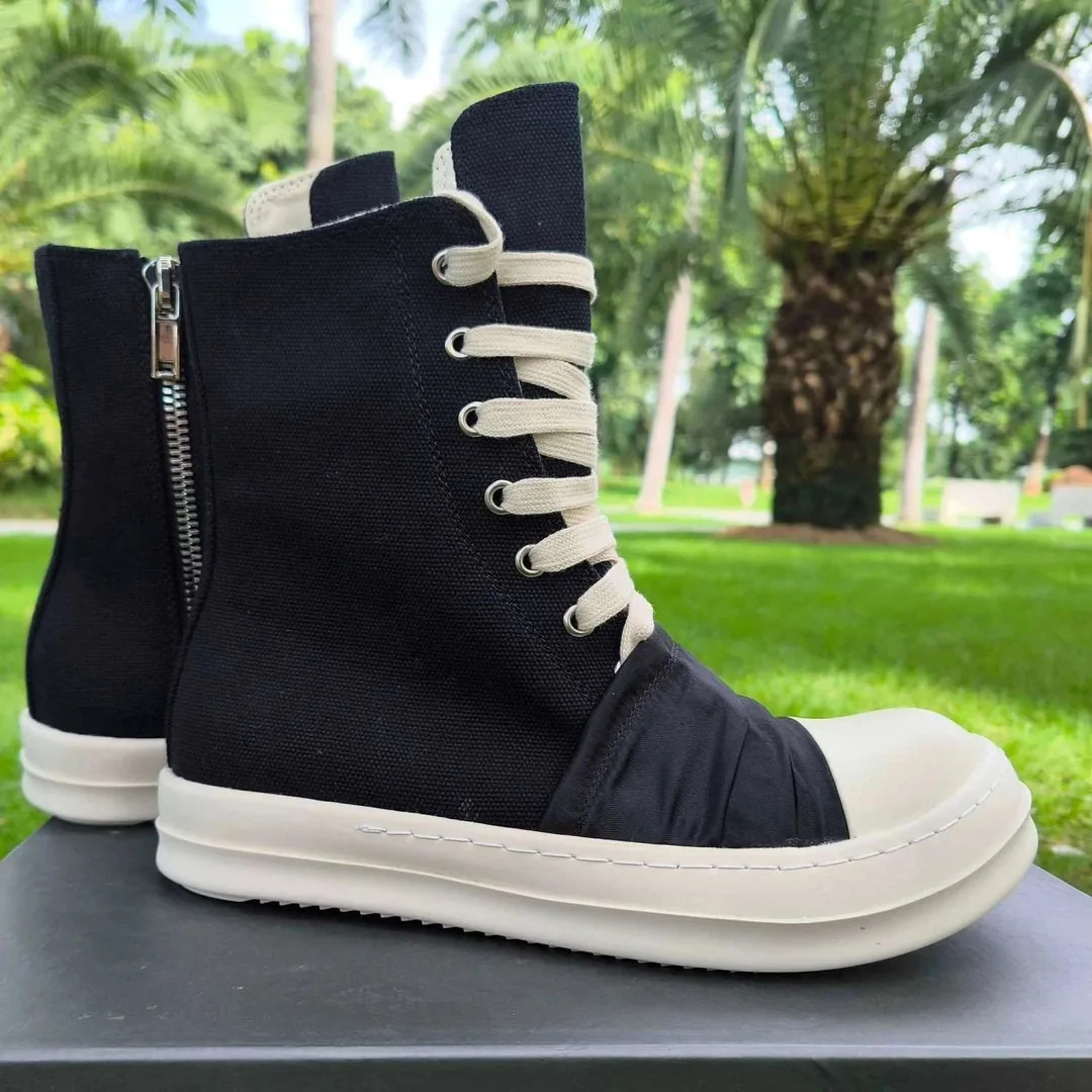 Rick Owens Ramones White Canvas High-Tops — Photo 11