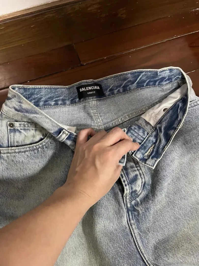 Washed Blue Straight-Leg Denim Jeans — photo 10