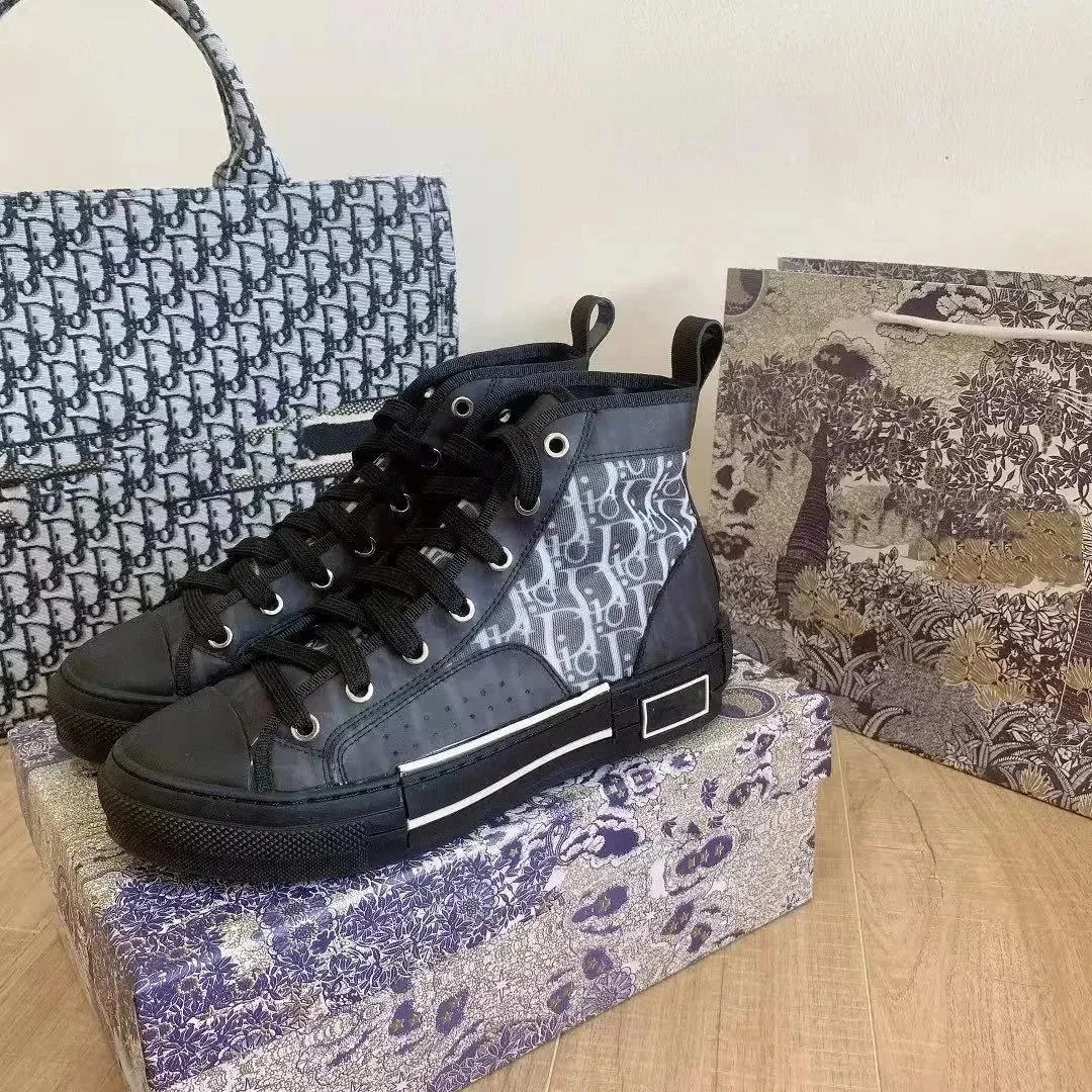 Dior B23 Grey Bee-Print Sneakers — Photo 4