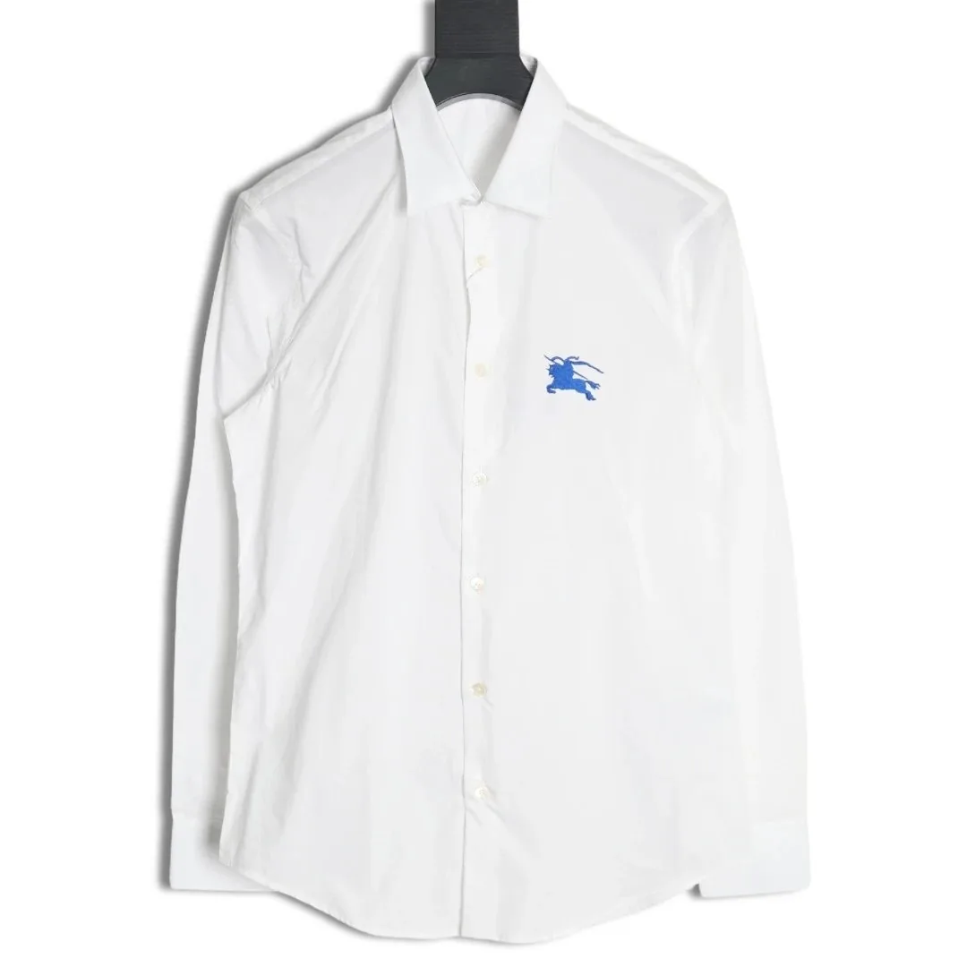 Embroidered Poplin Cotton Long-Sleeve Shirt — Photo 6