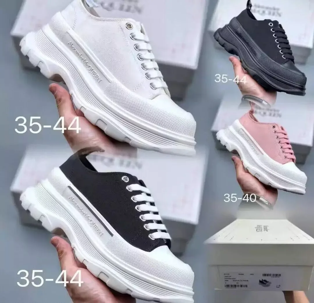 Alexander McQueen White Platform Canvas Shoes — Photo 5
