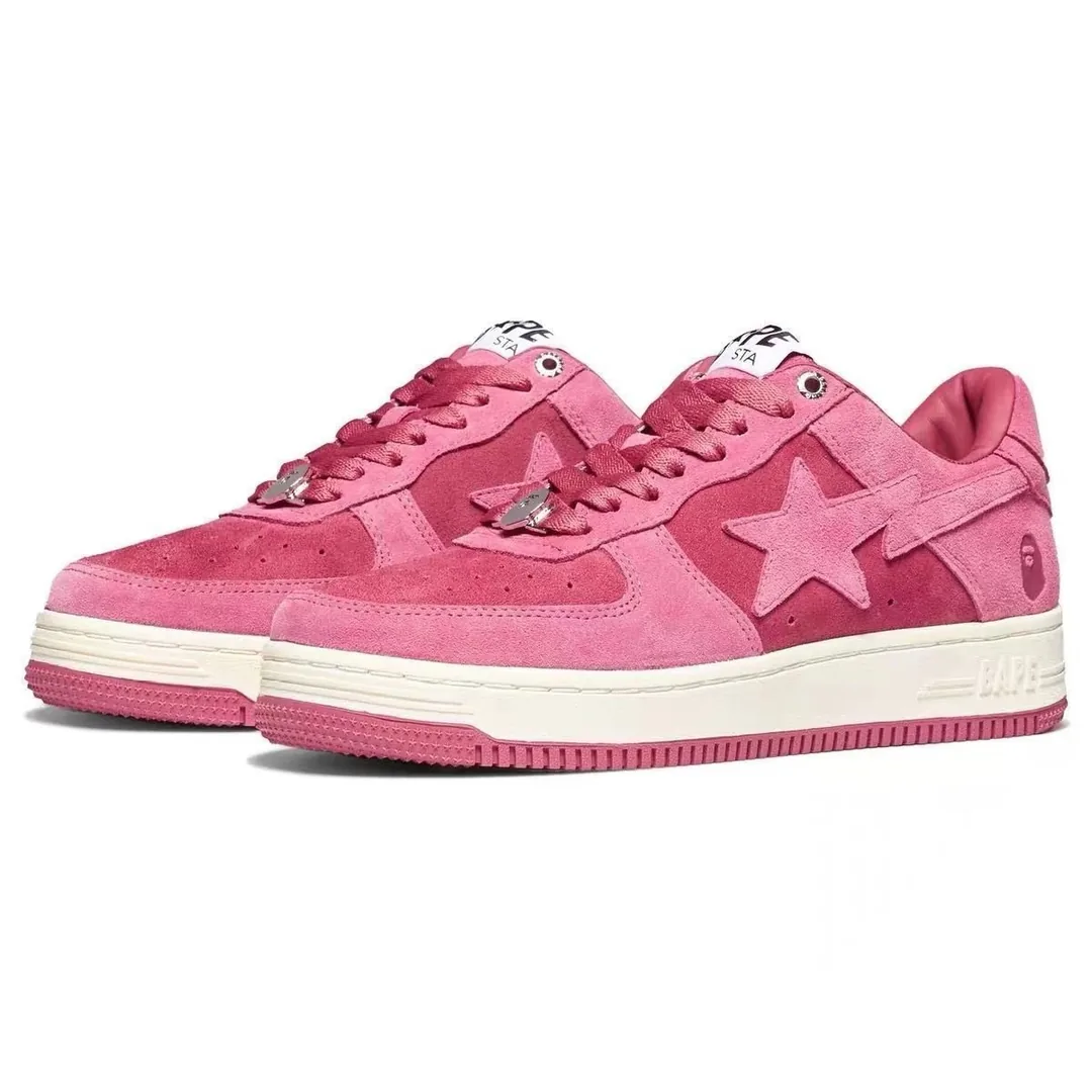 Bape Sta Pink Suede Sneakers
