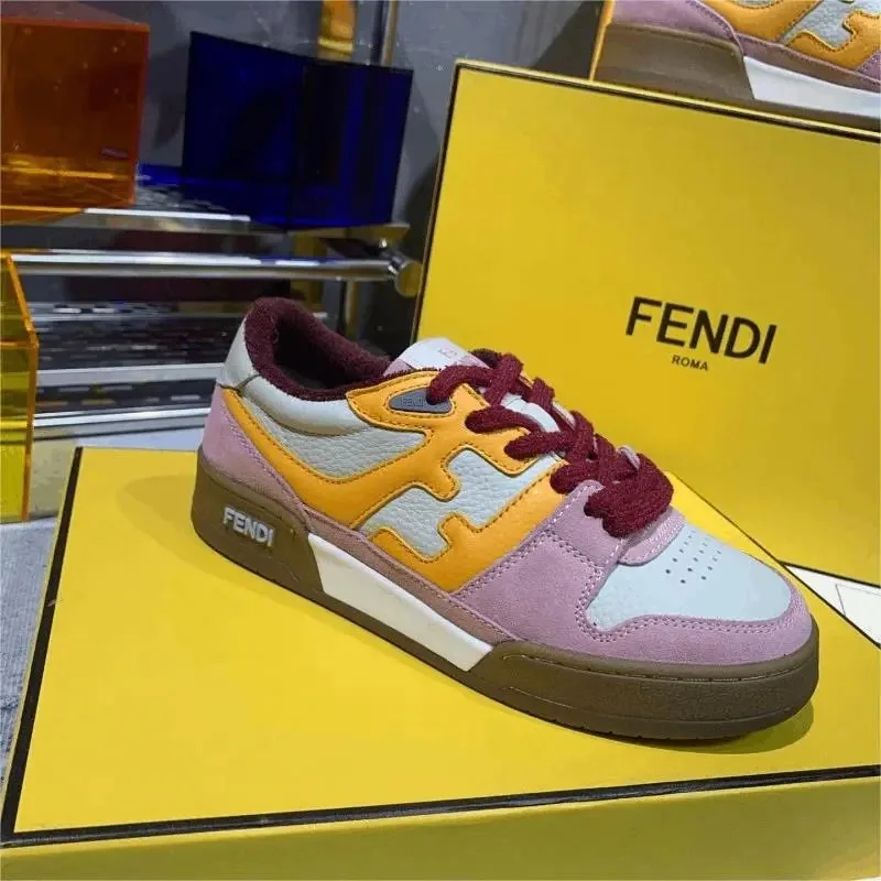 Fendi Match Brown Low-Top Trainers