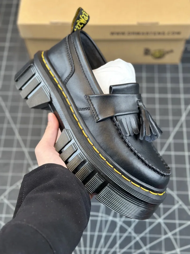 Dr. Martens Audrick Dr. Grey Nappa Platform Loafers