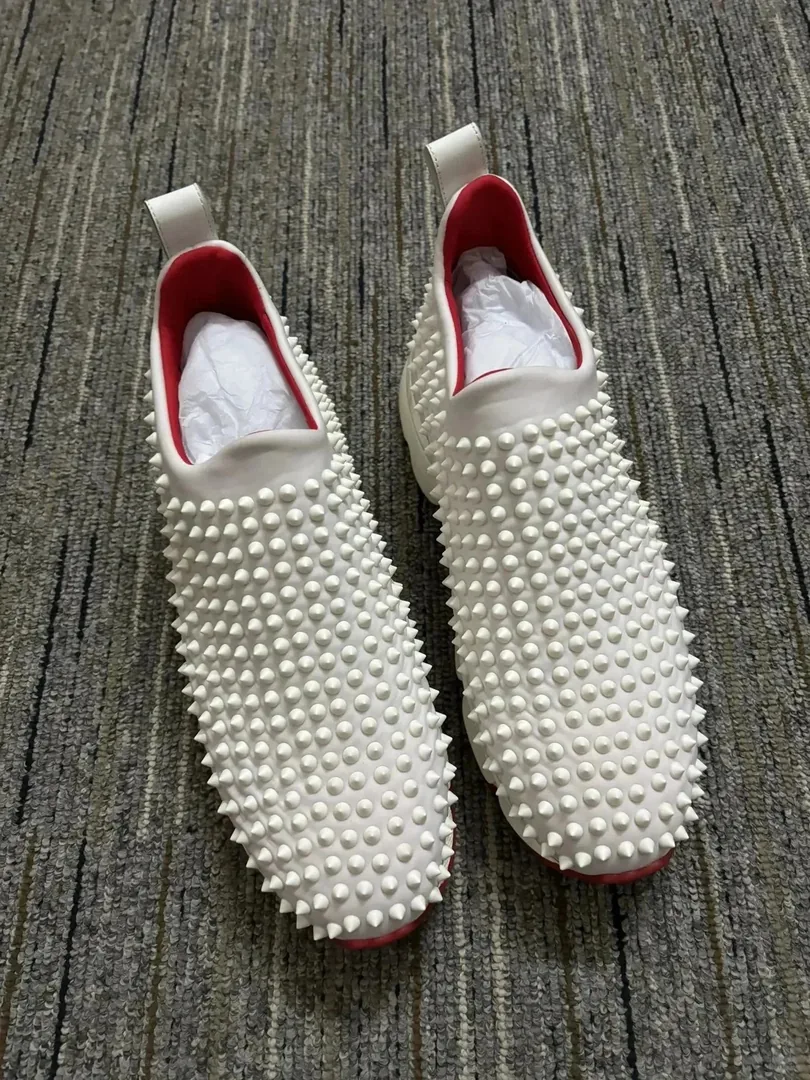 Christian Louboutin White Zip-Up Sneakers — QC