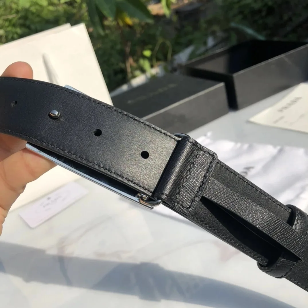 Gold Enamel Buckle Leather Belt — Photo 7