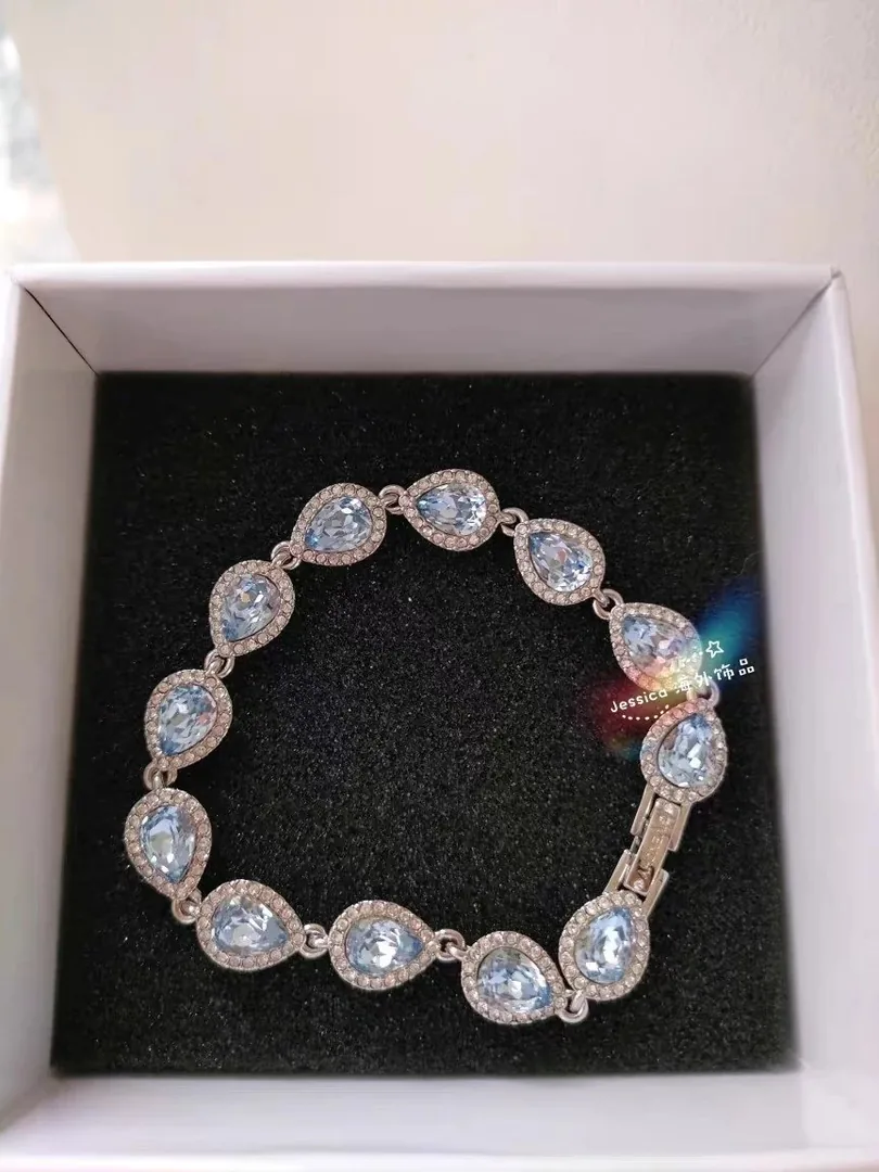 Ocean Blue Teardrop Crystal Bracelet — photo 6