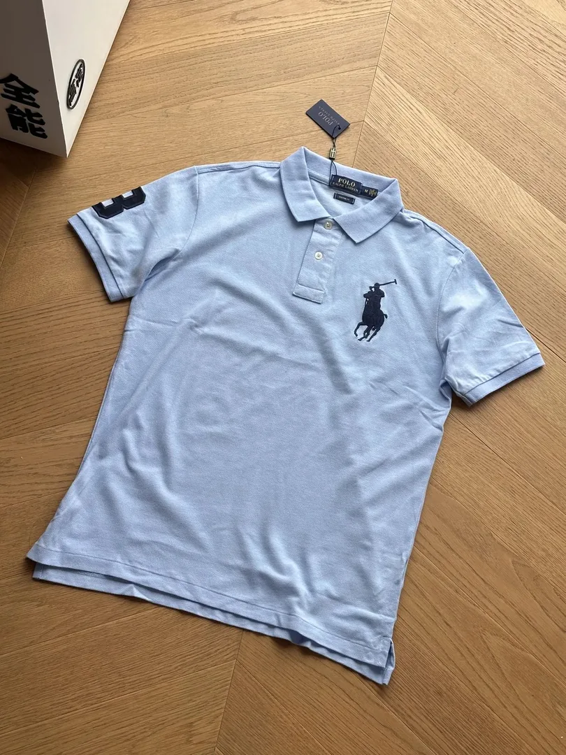 Embroidered Pique Cotton Polo Shirt — QC