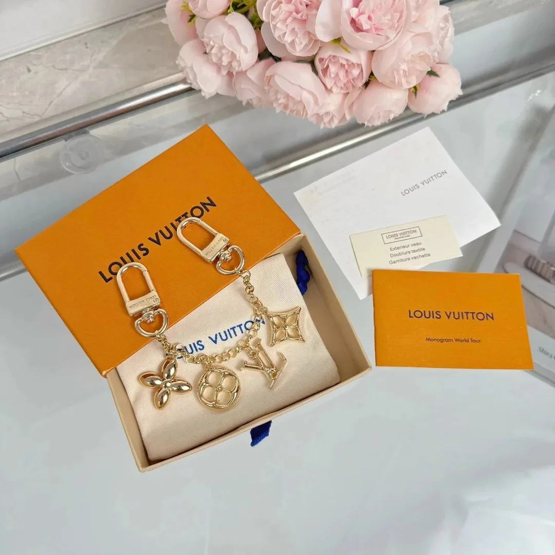 Gold Floral Letter Bag Charm — Photo 2