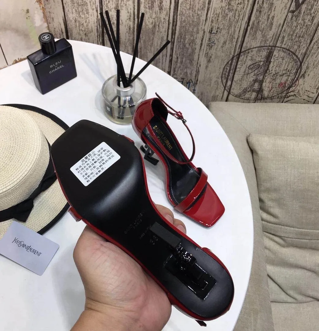 Saint Laurent Opyum Black White High Heels — Photo 3