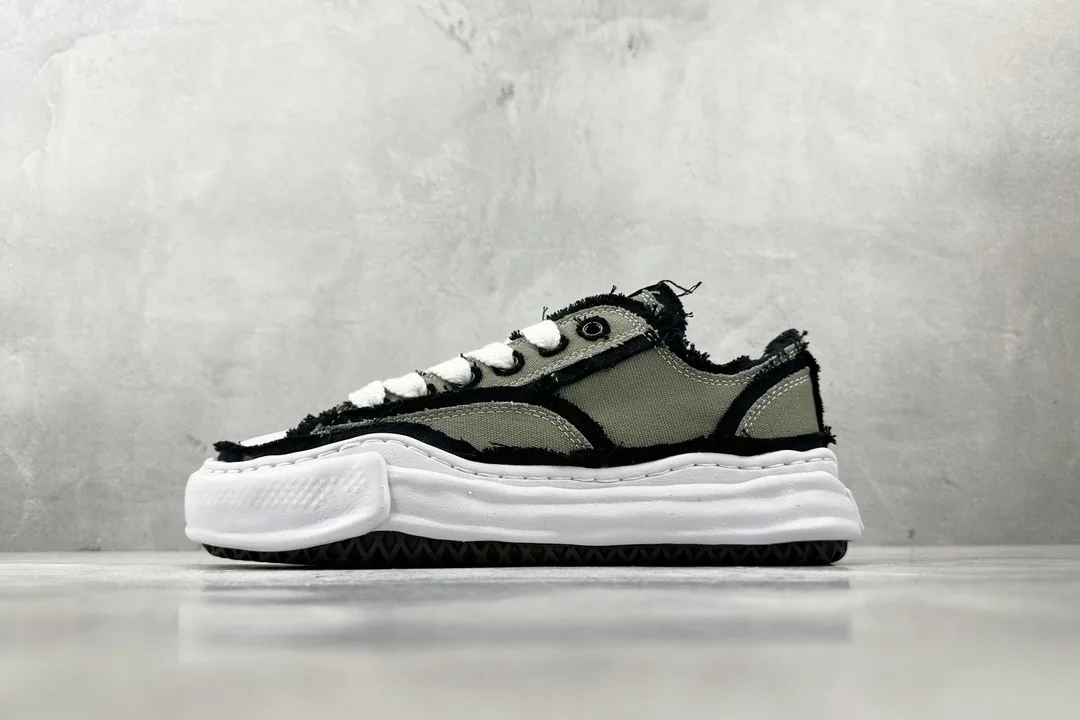 Maison Mihara Yasuhiro Grey Suede Low-Top Sneakers