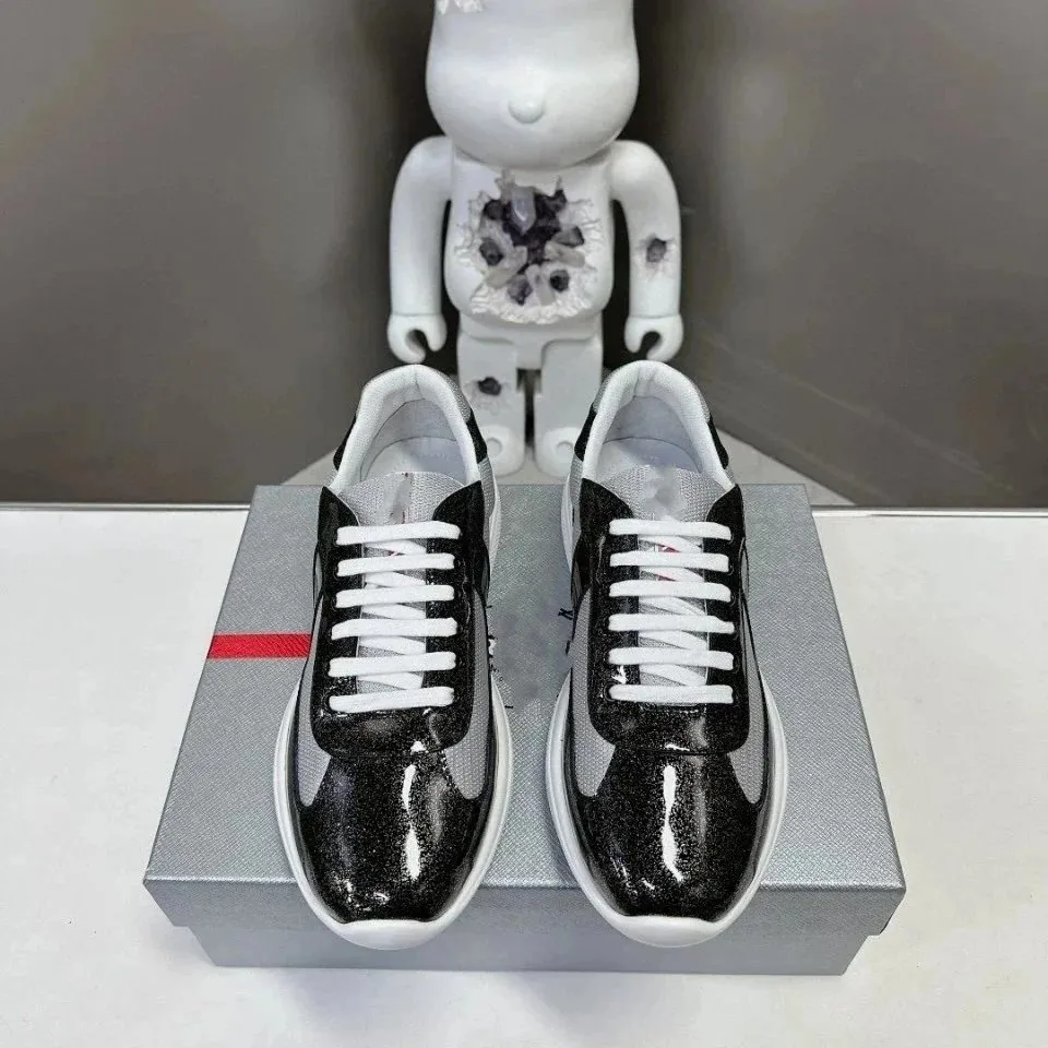Prada Americas Cup Leather Low-Top Sneakers — Photo 5