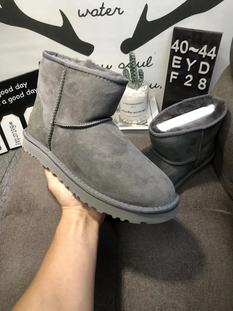 UGG Classic Ultra Mini Yellow Black Shearling Snow Boots — Photo 12