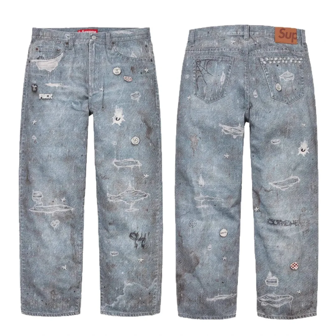 Supreme 3D Print Baggy Jeans — Photo 2