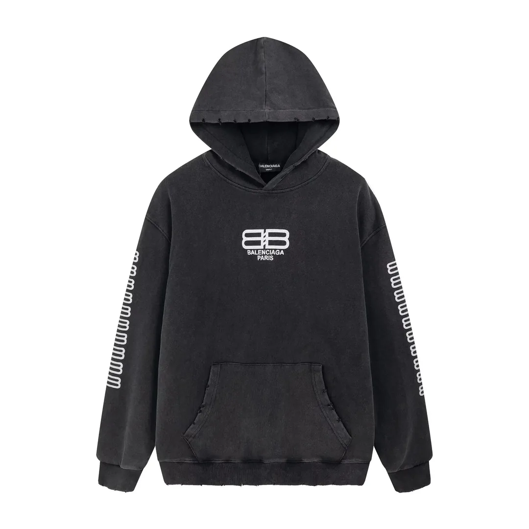 Balenciaga Paris Graffiti Logo Hoodie White — photo 9