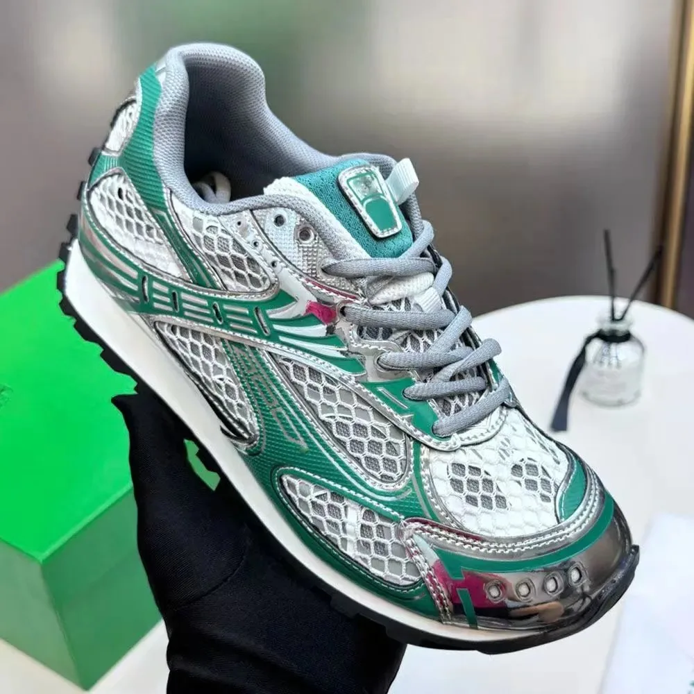 White Mesh Platform Trainers — QC
