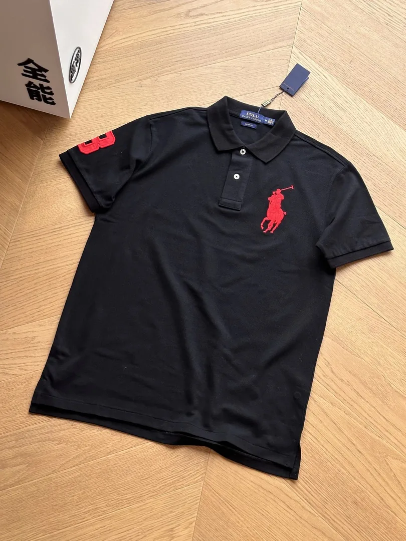 Embroidered Pique Cotton Polo Shirt — QC