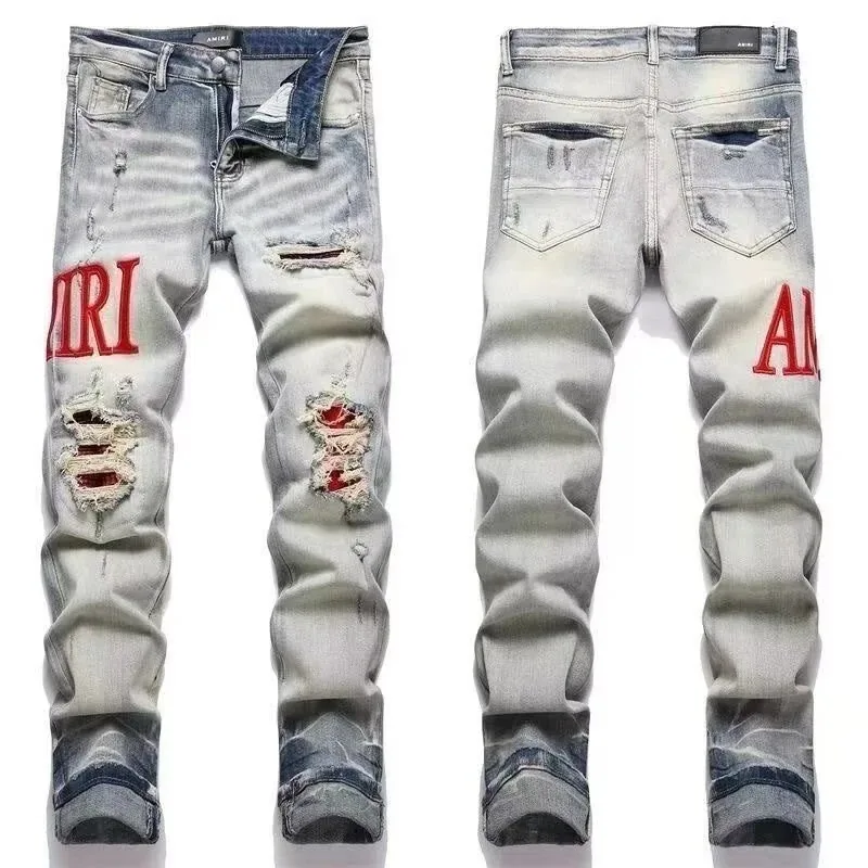 Amiri Embroidered Jeans — Photo 14