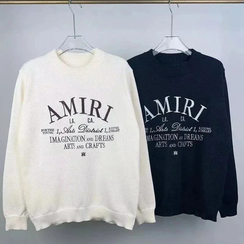 Letter Jacquard Distressed Crewneck Sweater — Photo 5