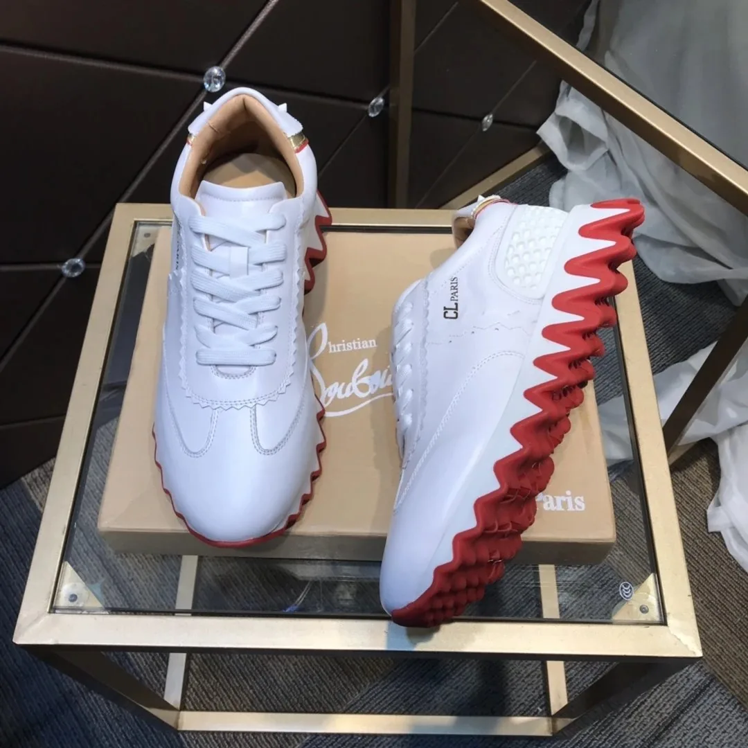 Christian Louboutin Red White Red-Sole Sneakers — Photo 7
