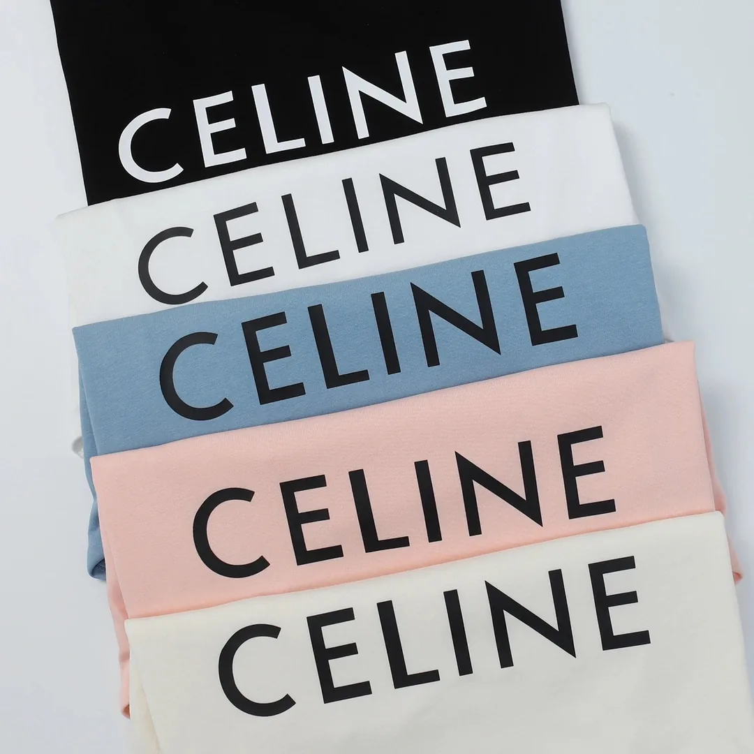 Celine Letter Print Cotton T-Shirt — photo 4