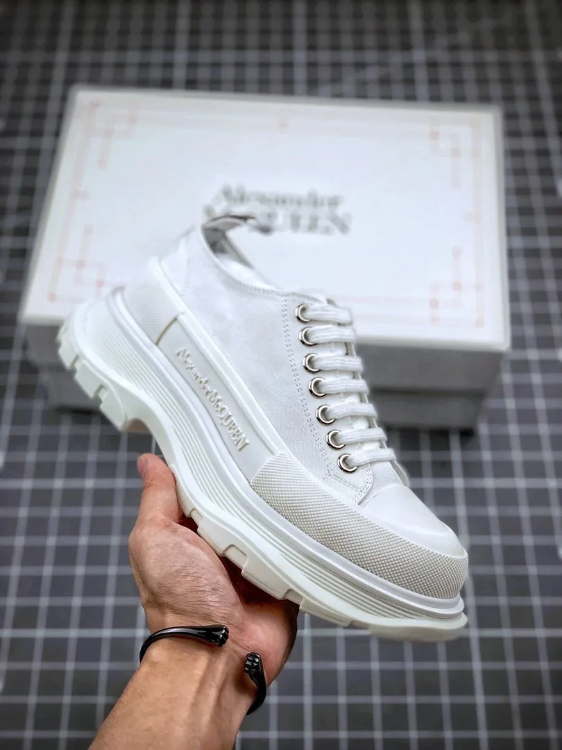 Alexander McQueen White Platform Canvas Shoes