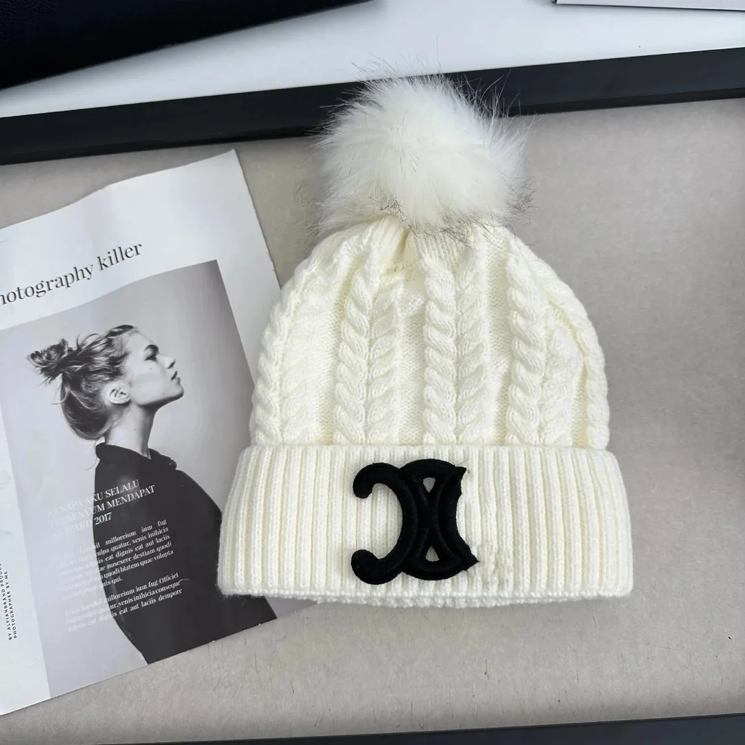 Chanel Logo Pom Pom Knit Beanie Collection — QC