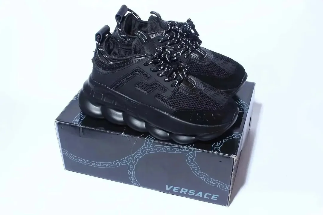 Versace Chain Reaction Black Trainers